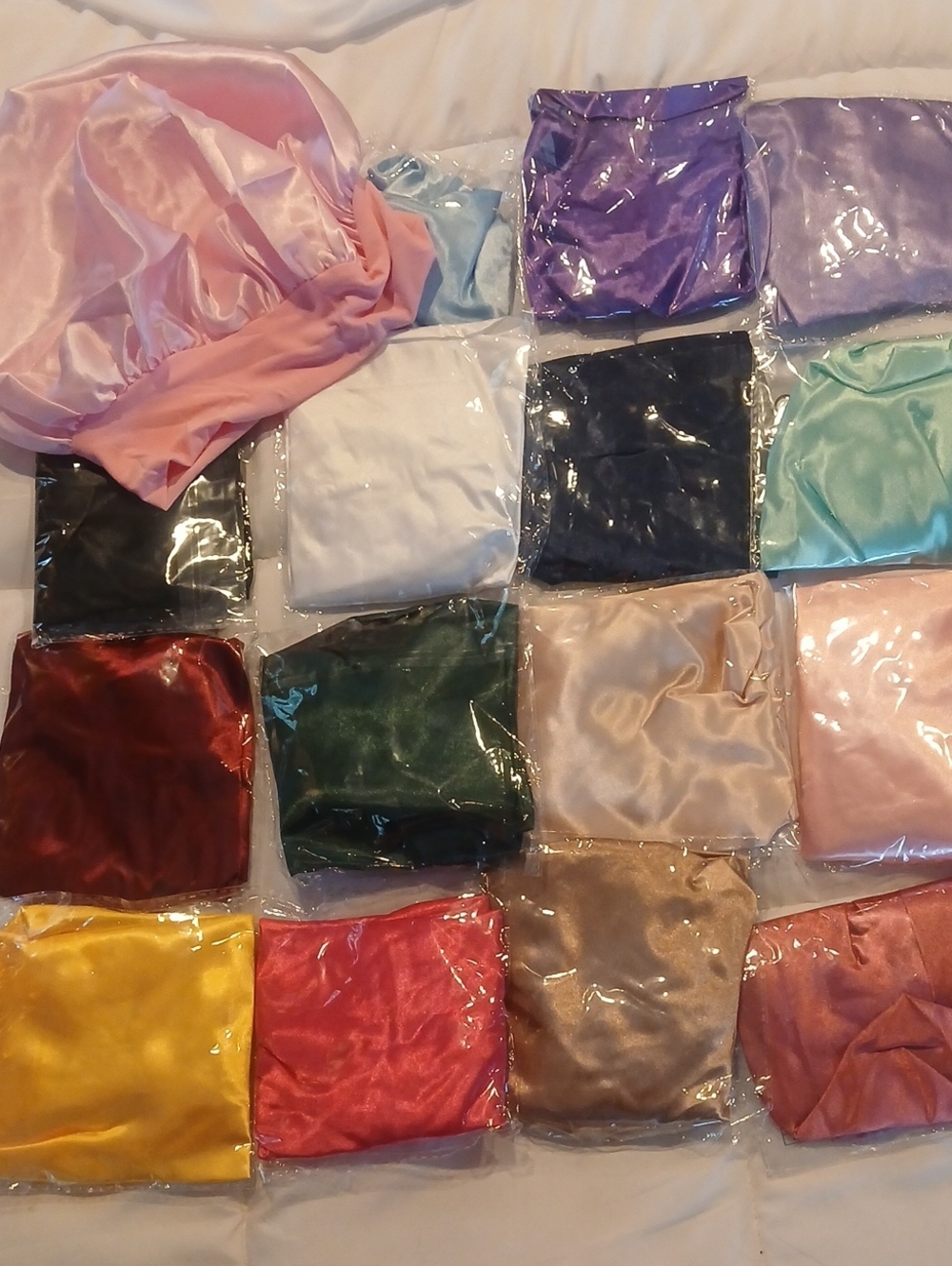 16 Piece Women's Fashionable Sleep Bonnets - Multi Color